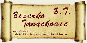 Biserko Tanacković vizit kartica